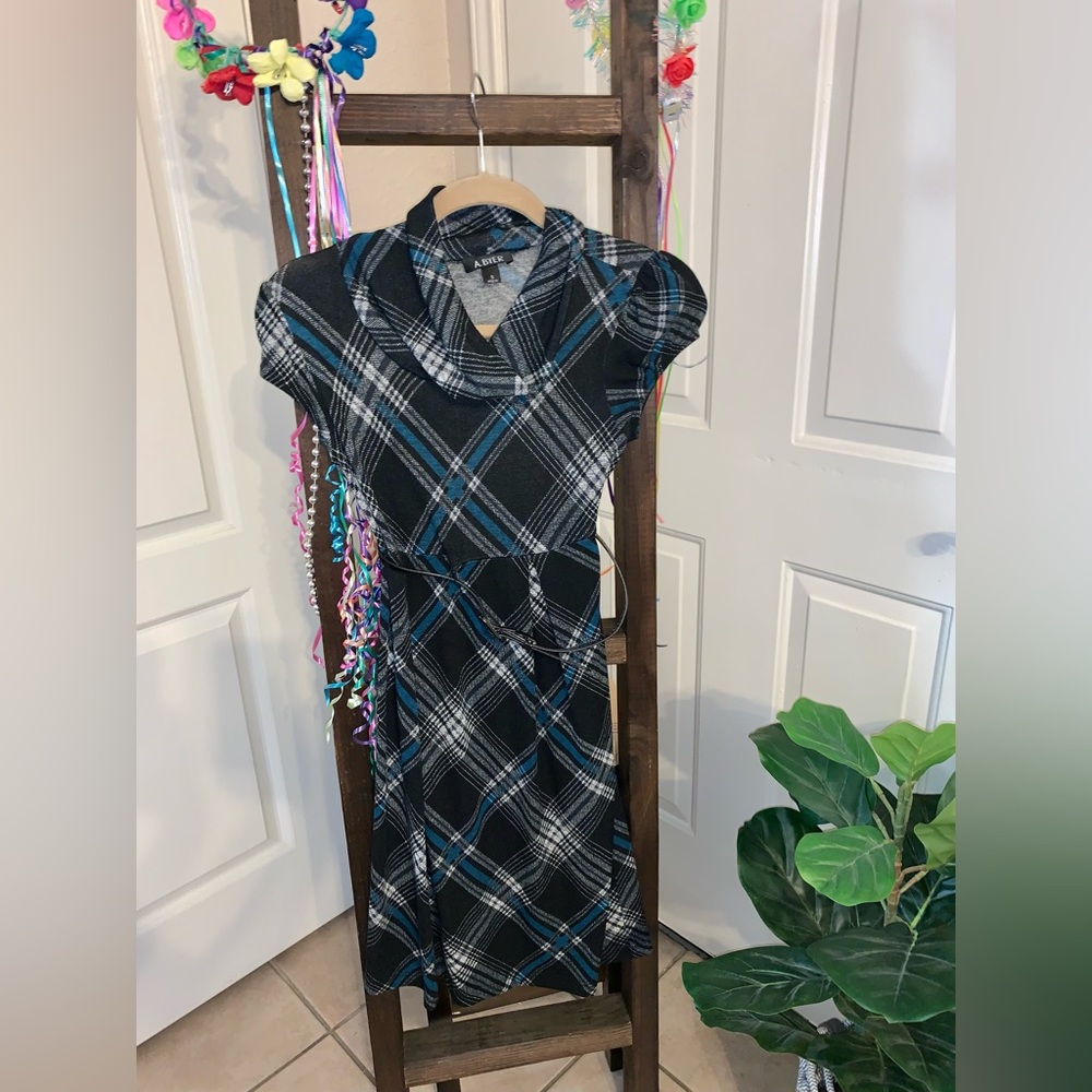 Plaid Belted Dress